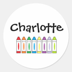 Crayons-sticker Ronde Sticker