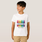 "Crayons" Student & School Naam Custom T-shirt (Voorkant volledig)