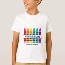 "Crayons" Student & School Naam Custom T-shirt
