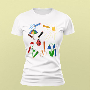 Crayons Tekenen van een kleurrijke wereld T-shirt