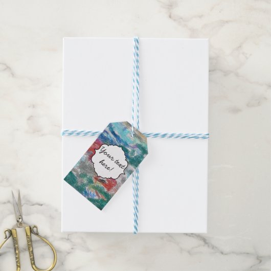 Crayons textuur cadeaulabel (Met Touw)