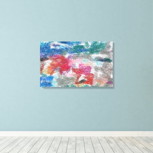 Crayons textuur canvas afdruk (Insitu (Houten vloer))