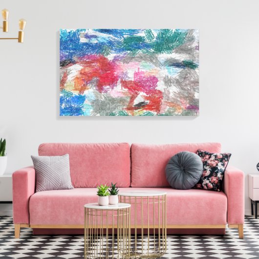 Crayons textuur canvas afdruk (Insitu (Woonkamer))