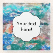 Crayons textuur glazen onderzetter (Voorkant)