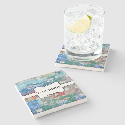 Crayons textuur stenen onderzetter (Zijkant)