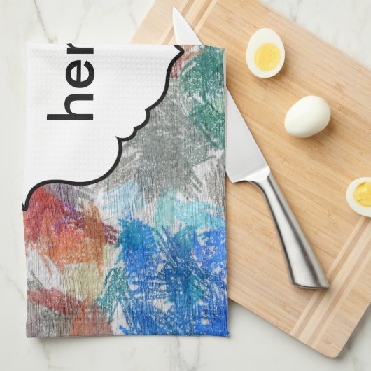 Crayons textuur theedoek (Quarter Fold)