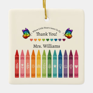 Crayons Vlinders Harten Voor Lerarenwaardering Keramisch Ornament
