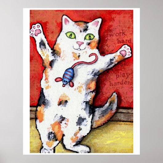Crazed Calico Art Print (Voorkant)
