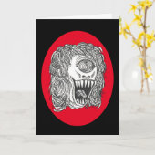 Crazed Cyclops Woman Birthday Kaart (Gele Bloem)