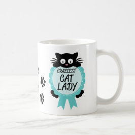Craziest Award voor gekke kat Lady Paw print Funny Koffiemok