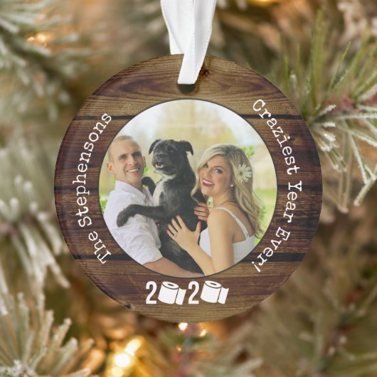 Craziest Year 2020 Toilet Paper Funny Foto Ornament (Boom)