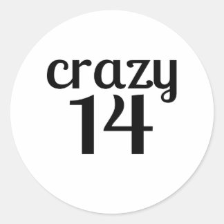 Crazy 14 Birthday Design Ronde Sticker