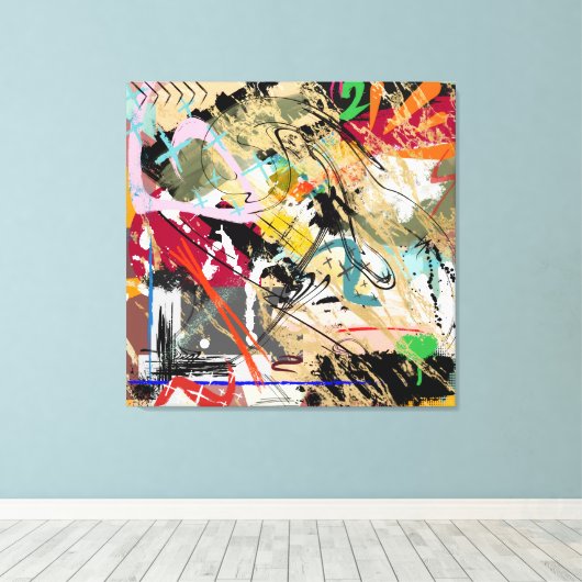 Crazy 2's canvas afdruk (Insitu (Houten vloer))