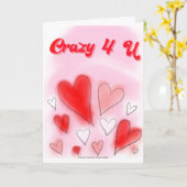 Crazy 4 U Valentijnsdag Kaart (Gele Bloem)