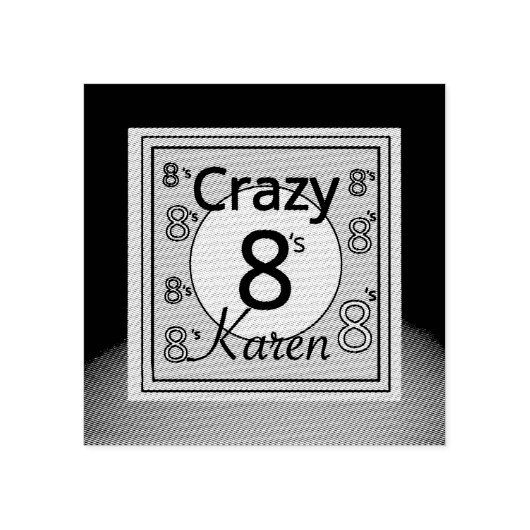 Crazy 8s gepersonaliseerd rubberstempel (Afrduk)