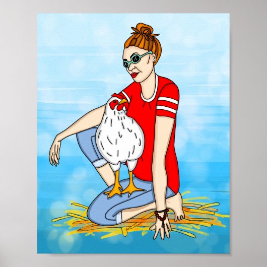 Crazy a Cool Chicks | Chicken Art Poster (Voorkant)