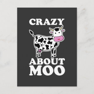 Crazy about Moo, Cow Lovers Pun T-Shirt Briefkaart