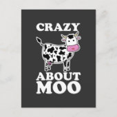 Crazy about Moo, Cow Lovers Pun T-Shirt Briefkaart (Voorkant)