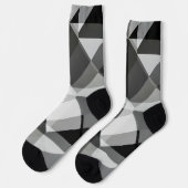 Crazy Abstract Argyle Socks in zwart en grijs Sokken (Links)
