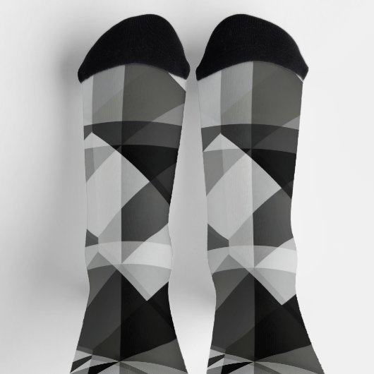 Crazy Abstract Argyle Socks in zwart en grijs Sokken (Top)