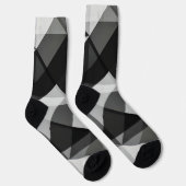 Crazy Abstract Argyle Socks in zwart en grijs Sokken (Rechts)