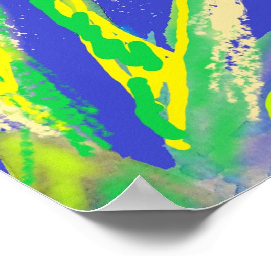 Crazy Abstract Daffodil Spring Garden Art Poster (Hoek)