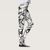 Crazy abstract grafisch ontwerp zwart wit leggings (Rechts)