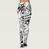 Crazy abstract grafisch ontwerp zwart wit leggings (Achterkant)