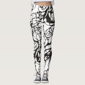 Crazy abstract grafisch ontwerp zwart wit leggings (Voorkant)