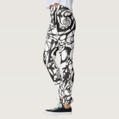 Crazy abstract grafisch ontwerp zwart wit leggings (Links)