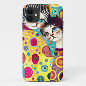 Crazy Abstracte Coole Katten Case-Mate iPhone Case (Achterkant)