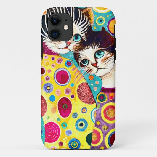 Crazy Abstracte Coole Katten Case-Mate iPhone Case (Achterkant)