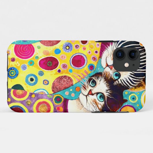 Crazy Abstracte Coole Katten Case-Mate iPhone Case (Achterkant (horizontaal))