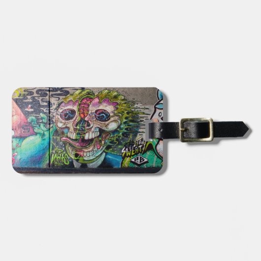 Crazy achtige horror Skull Graffiti Bagagelabel (Voorkant horizontaal)