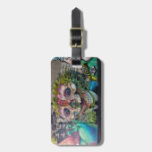 Crazy achtige horror Skull Graffiti Bagagelabel (Voorkant verticaal)