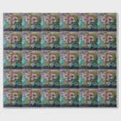 Crazy achtige horror Skull Graffiti Cadeaupapier (Vlak)