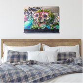 Crazy achtige horror Skull Graffiti Canvas Afdruk (Insitu (Slaapkamer))