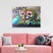 Crazy achtige horror Skull Graffiti Canvas Afdruk (Insitu (Woonkamer))