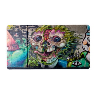 Crazy achtige horror Skull Graffiti Etiket