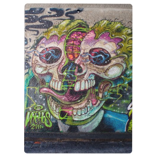 Crazy achtige horror Skull Graffiti Klembord (Achterkant)