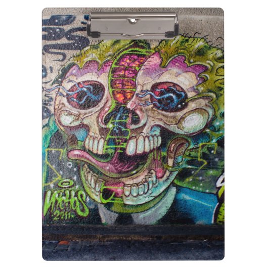 Crazy achtige horror Skull Graffiti Klembord (Voorkant)