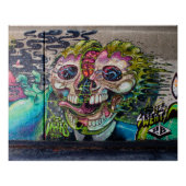 Crazy achtige horror Skull Graffiti Poster (Voorkant)