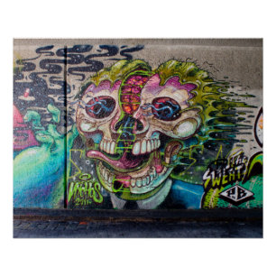 Crazy achtige horror Skull Graffiti Poster