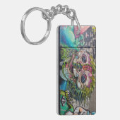 Crazy achtige horror Skull Graffiti Sleutelhanger (Voorkant Links)