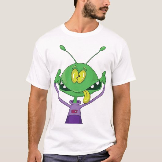 Crazy Alien Mannen T-Shirt (Voorkant)