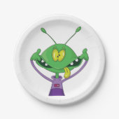 Crazy Alien Paper Borden Papieren Bordje (Voorkant)