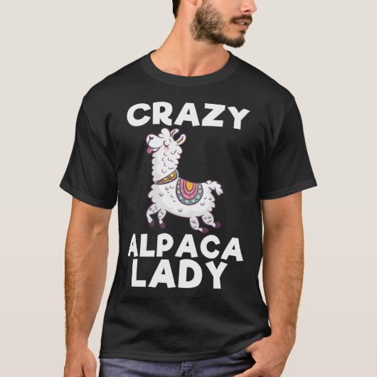 Crazy Alpaca Lady   Animal T-shirt (Voorkant)