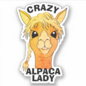 Crazy Alpaca Lady rustiek aangepaste vinyl gesnede Sticker (Voorkant)