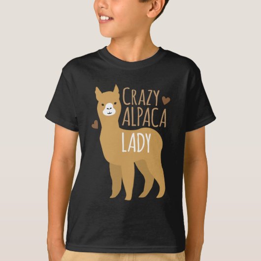 Crazy alpaca lady t-shirt (Voorkant)