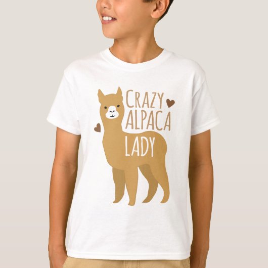 Crazy alpaca lady t-shirt (Voorkant)